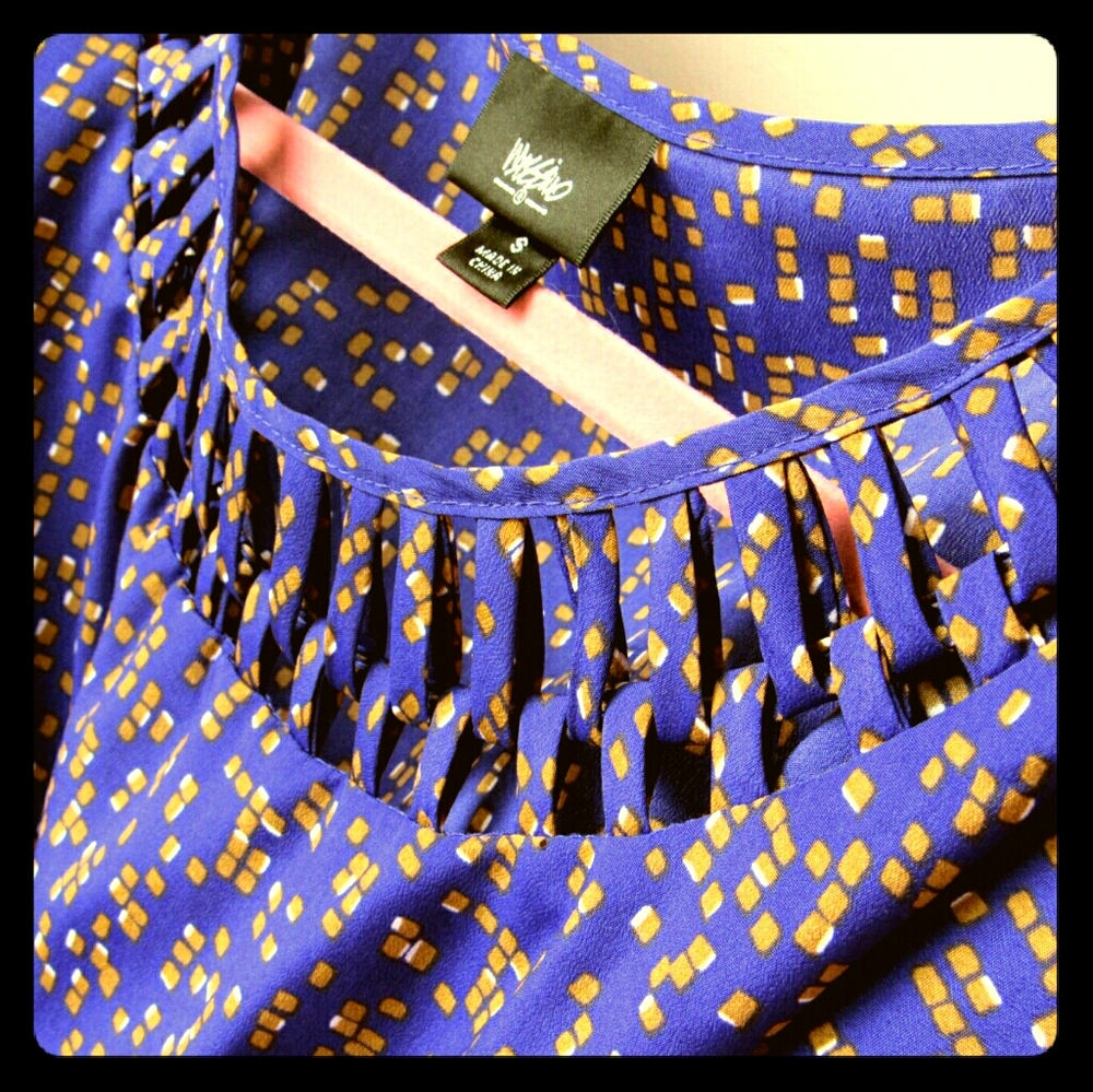 Mossimo Royal Blue Geometric Cut Out Dress